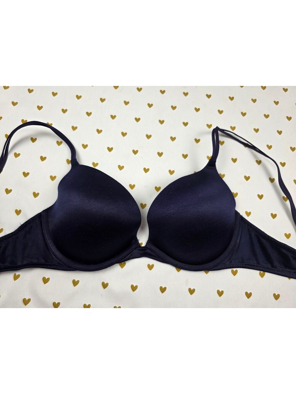 Victorias Secret Blue Satin Very Sexy Push Up Bra 36B